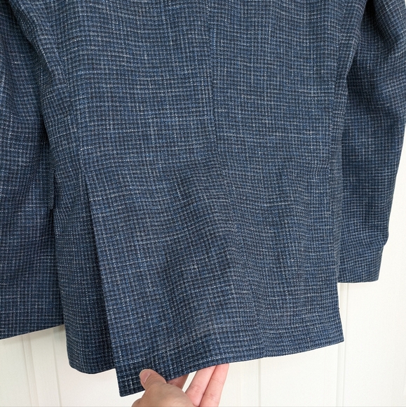 BOSS Hutson Slim Fit Blue Wool Cotton Linen Blend Sport Suit Coat Mens Jacket 38 - Picture 10 of 16